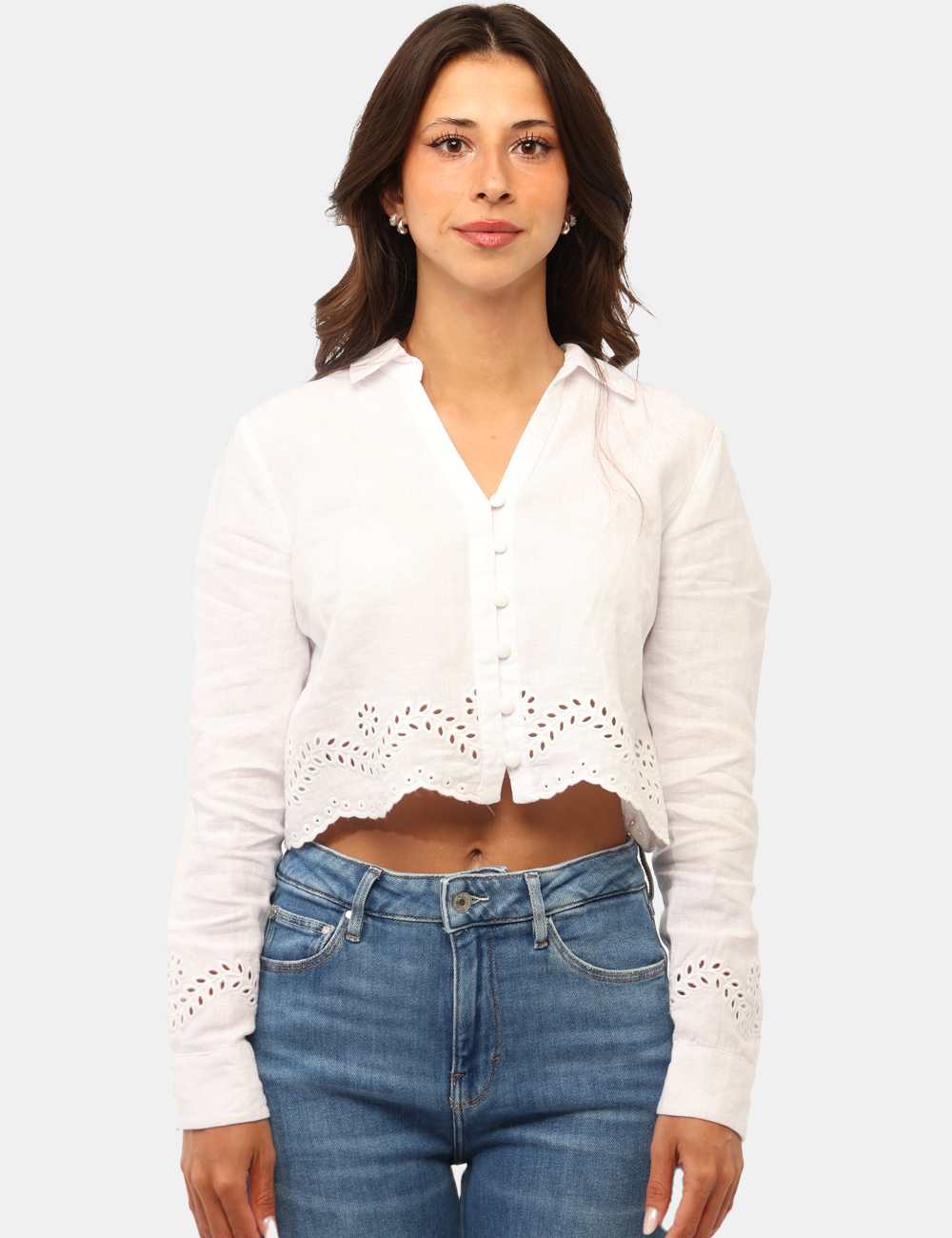 W5YH66-WCWA0-SB_PURE-WHITE_PE26_6 Camicia Guess Bianco - Camicia GUESS Bianca da donna Elegante, fresca e senza tempo, la Camicia GUESS Bianca è un capo essen