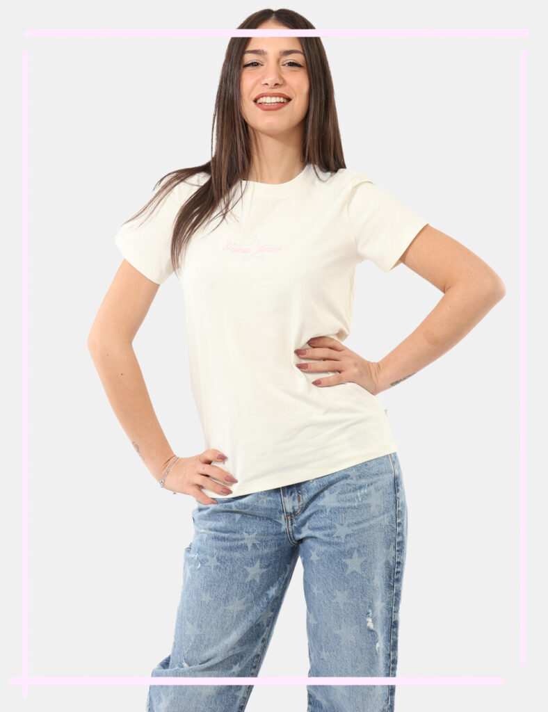 T-shirt da donna scontata - T shirt Guess Beige taglia S