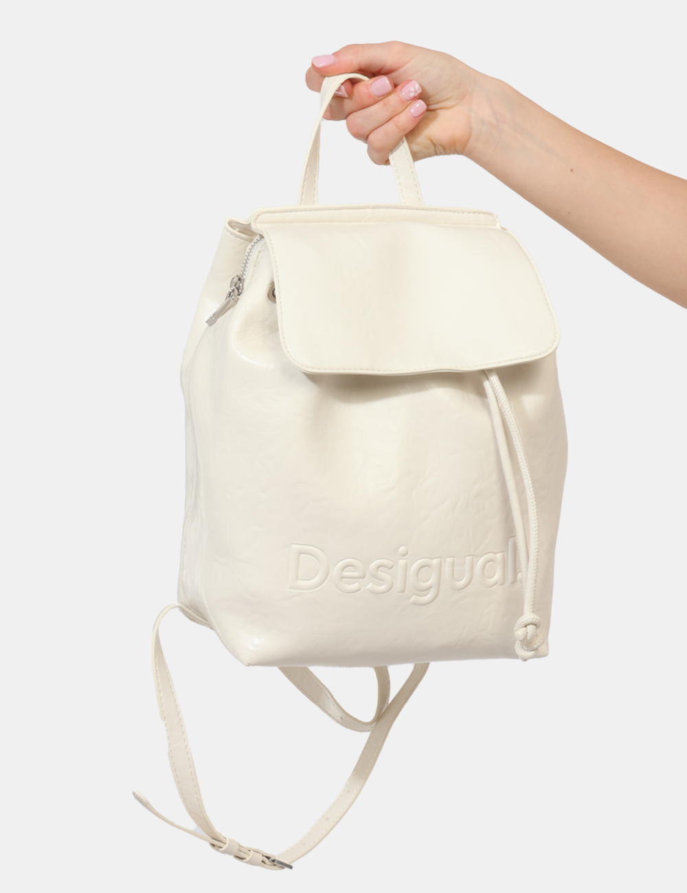 26SAKP18-OB_BIANCO_PE26_3 Zaino Desigual Bianco - Zaino DESIGUAL Bianco da donna Fresco, luminoso e dal carattere contemporaneo, lo Zaino DESIGUAL Bia