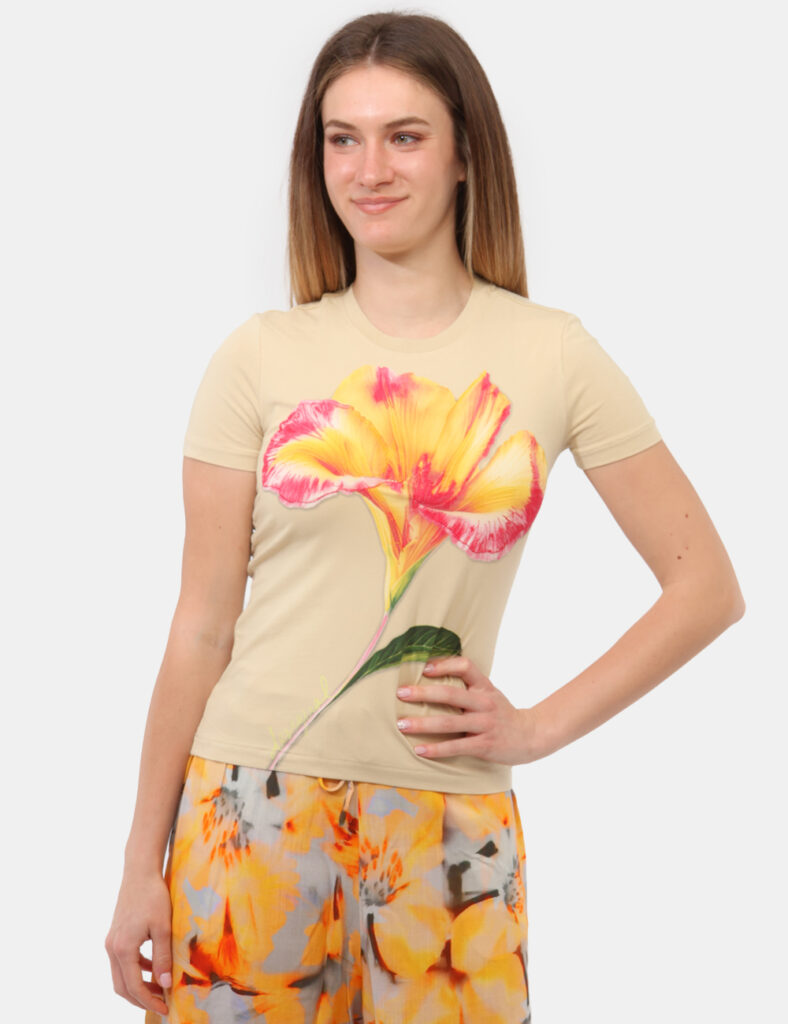 Abbigliamento donna scontato - T-shirt Desigual Beige