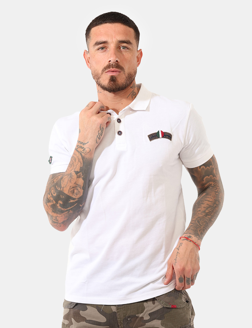 ARE5PL010385U-SB_BIANCO_PE26_1 Polo Aeronautica Italiana Bianca - Polo AERONAUTICA ITALIANA Bianca da uomo La Polo AERONAUTICA ITALIANA Bianca è un capo ic