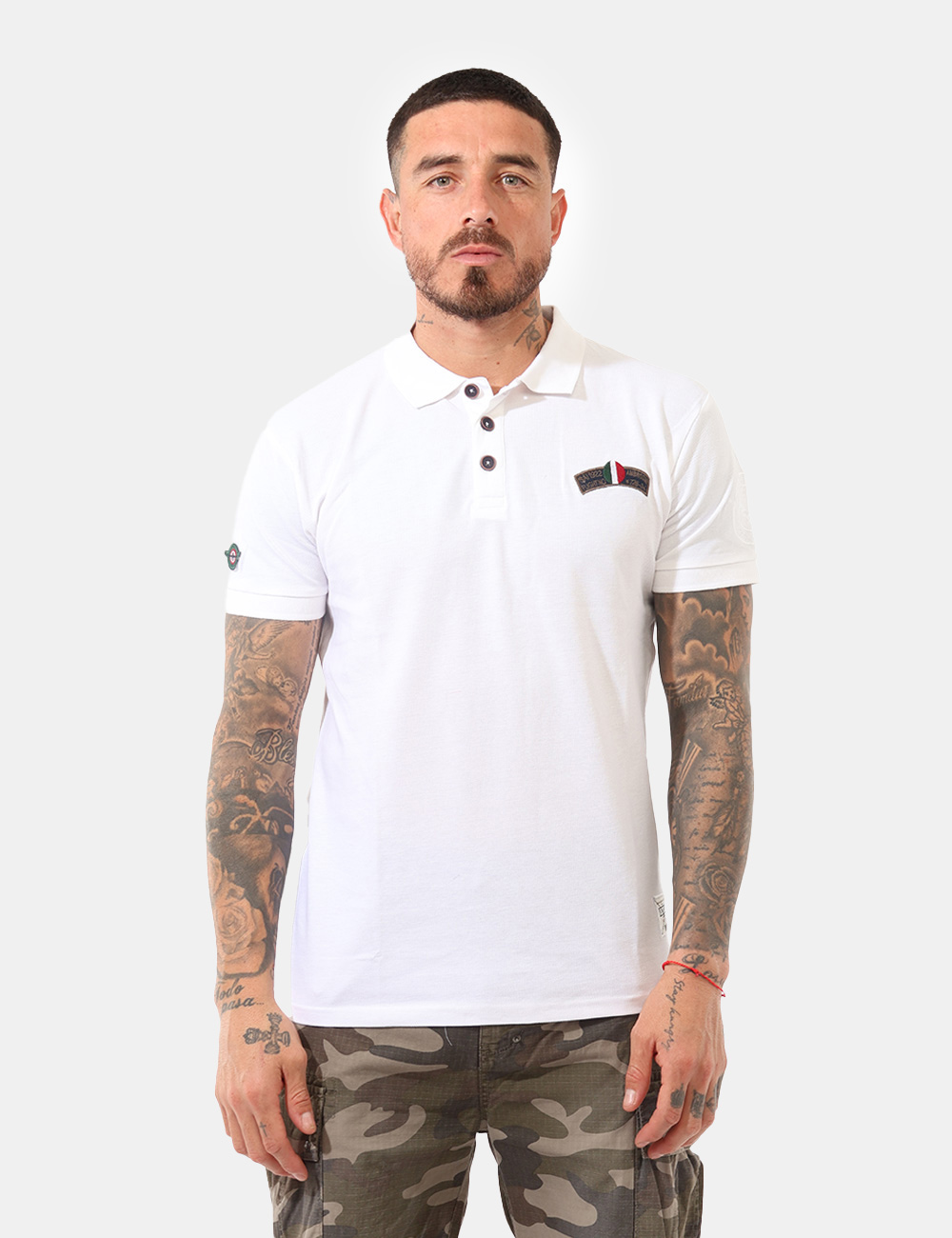 ARE5PL010385U-SB_BIANCO_PE26_8 Polo Aeronautica Italiana Bianca - Polo AERONAUTICA ITALIANA Bianca da uomo La Polo AERONAUTICA ITALIANA Bianca è un capo ic