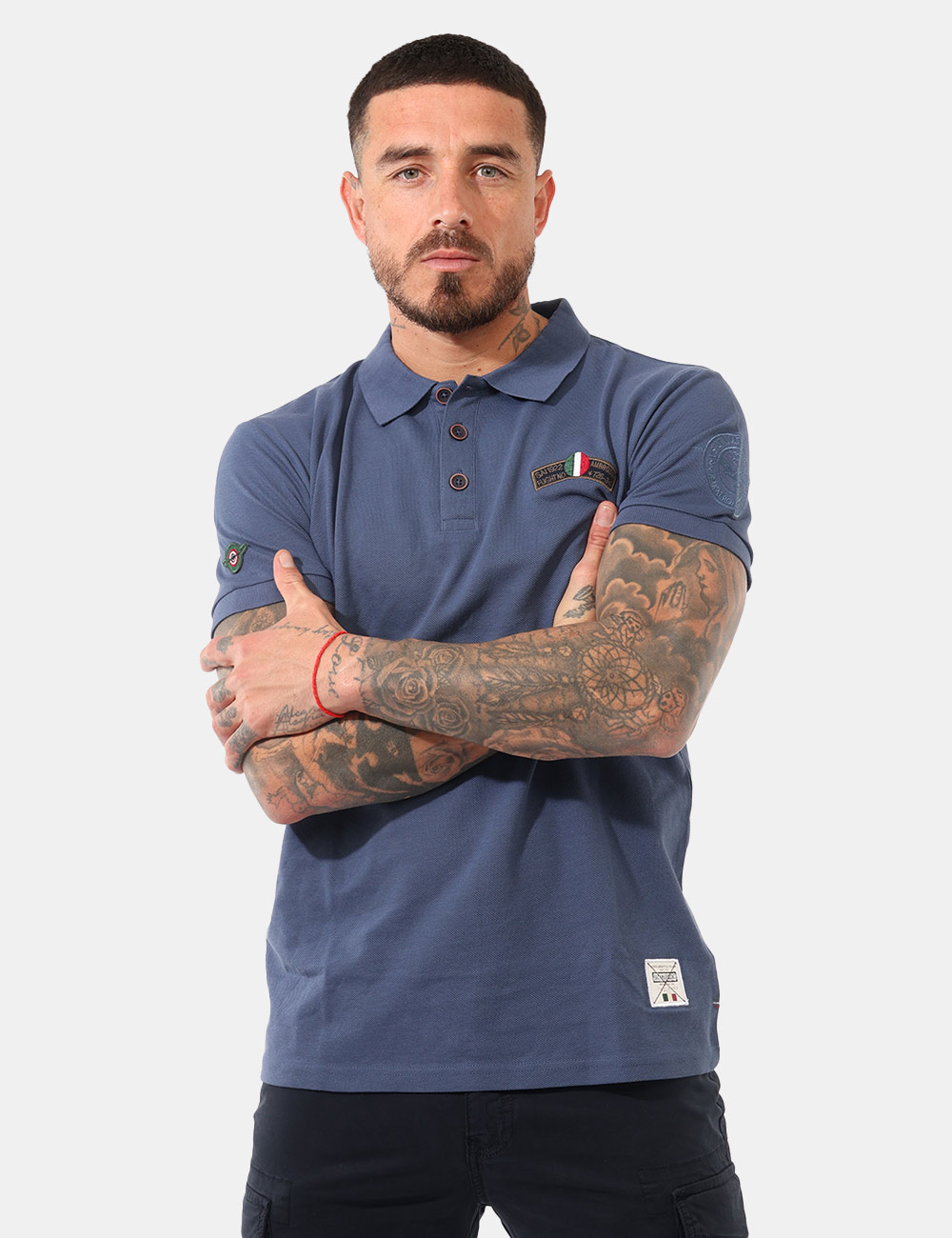 ARE5PL010385U-SB_DENIM_PE26_1 Polo Aeronautica Italiana Blu - Polo AERONAUTICA ITALIANA Blu da uomo La Polo AERONAUTICA ITALIANA Blu è un capo intramontab