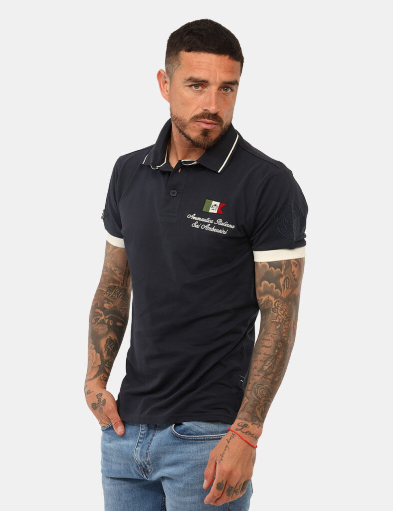 Polo Aeronautica Italiana Blu