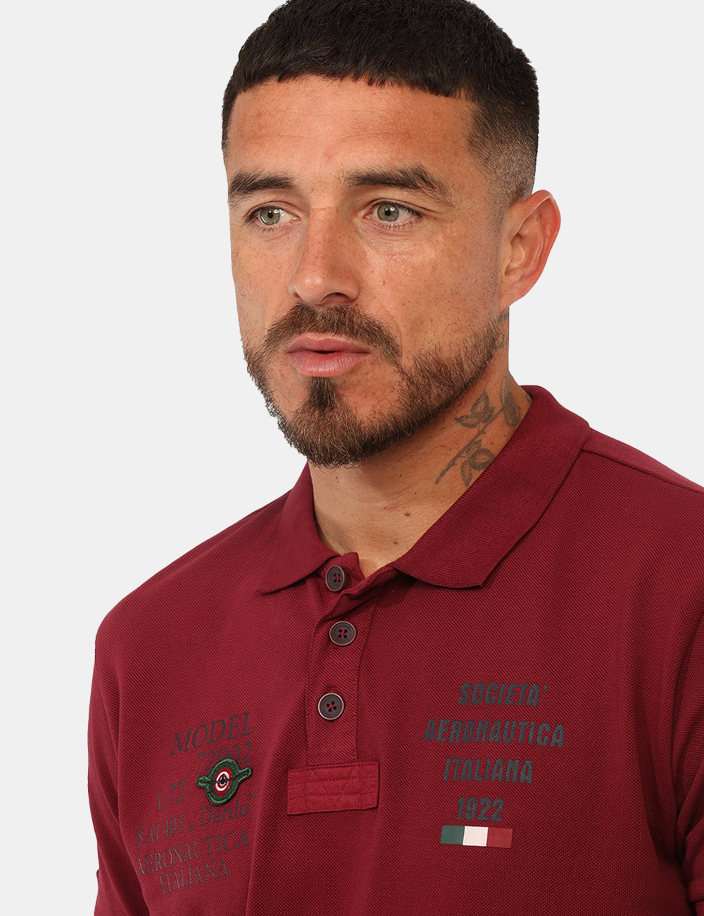 ARE6PL031067U-SB_BORDEAUX_PE26_4 Polo Aeronautica Italiana Bordeaux - Polo AERONAUTICA ITALIANA Bordeaux da uomo La Polo AERONAUTICA ITALIANA Bordeaux è il c