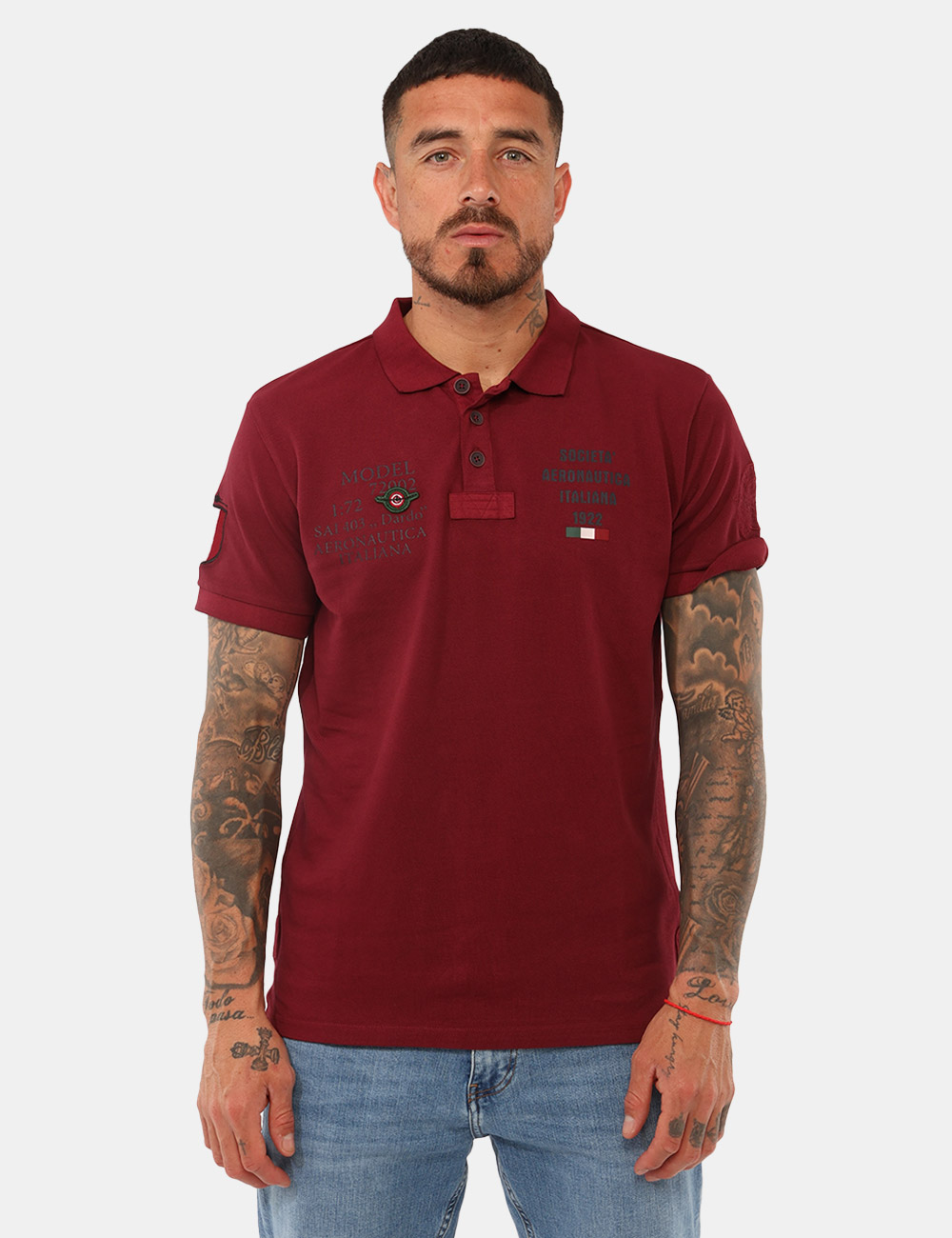ARE6PL031067U-SB_BORDEAUX_PE26_6 Polo Aeronautica Italiana Bordeaux - Polo AERONAUTICA ITALIANA Bordeaux da uomo La Polo AERONAUTICA ITALIANA Bordeaux è il c