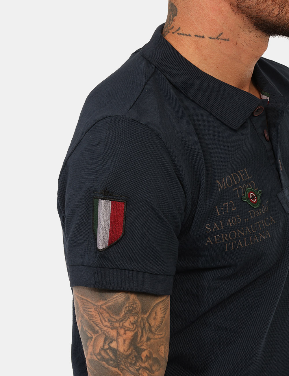 ARE6PL031067U-SB_NAVY_PE26_6 Polo Aeronautica Italiana Blu - Polo AERONAUTICA ITALIANA Blu da uomo La Polo AERONAUTICA ITALIANA Blu è il capo ideale per