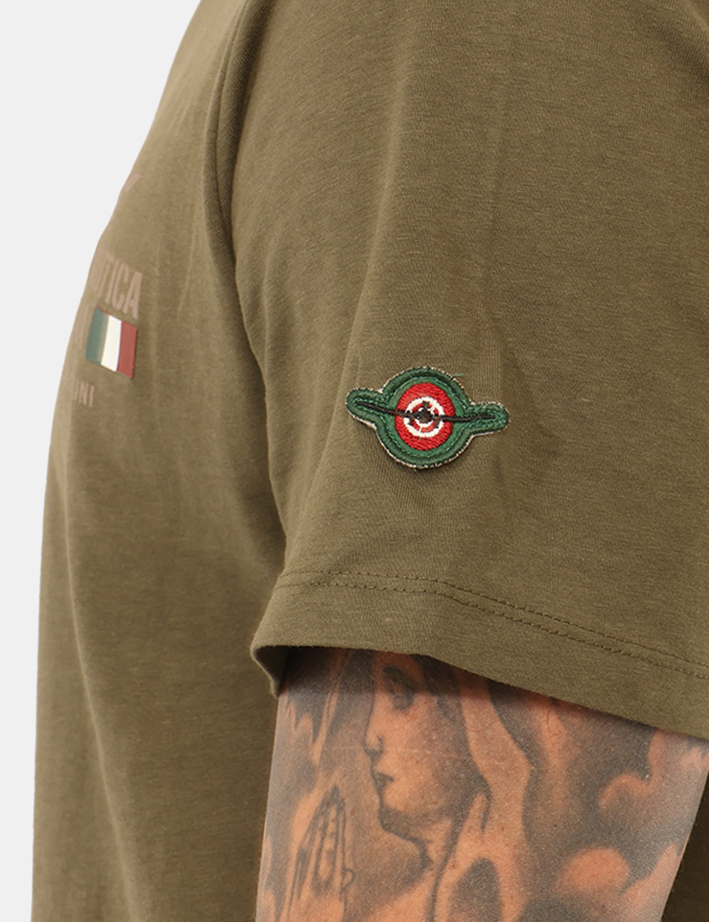 ARE6TS035797U-SB_ARMY_PE26_3 T-shirt Aeronautica Italiana Verde militare - T-shirt AERONAUTICA ITALIANA Verde militare da uomo La T-shirt AERONAUTICA ITA
