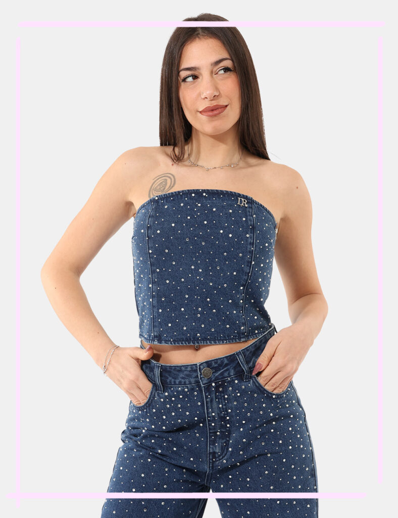 Top Denny Rose Blu tg.S - Top DENNY ROSE Blu da donna Il Top DENNY ROSE Blu è il capo ideale se desideri unire carattere e f
