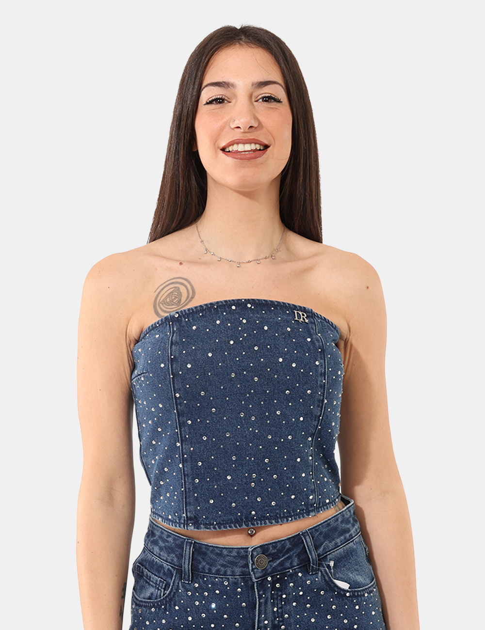 C611DD-46002-MA-CB_JEANS_PE26_6 Top Denny Rose Blu tg.S - Top DENNY ROSE Blu da donna Il Top DENNY ROSE Blu è il capo ideale se desideri unire carattere e f