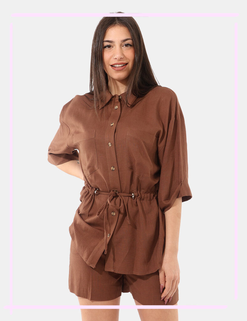 Abbigliamento donna scontato - Camicia Denny Rose Marrone tg.S