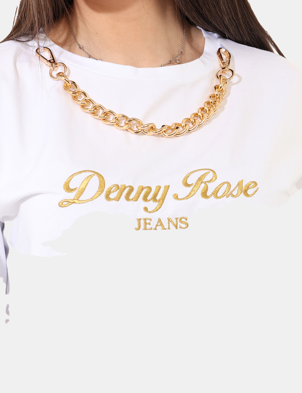 C611ND-64007-MA-CB_BIANCO_PE26_4 T-shirt Denny Rose Bianca tg. S - T-shirt DENNY ROSE Bianca da donna La T-shirt DENNY ROSE Bianca è il capo essenziale che n