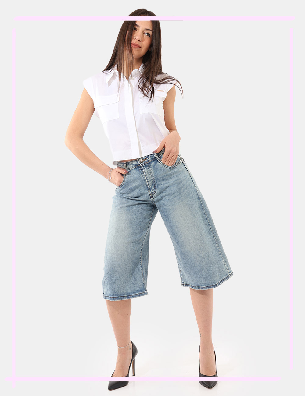 C611ND26012-D-CB_JEANS_PE26_1 Bermuda Denny Rose Azzurri tg.42 - Bermuda DENNY ROSE Azzurri da donna I Bermuda DENNY ROSE Azzurri sono il capo perfetto pe