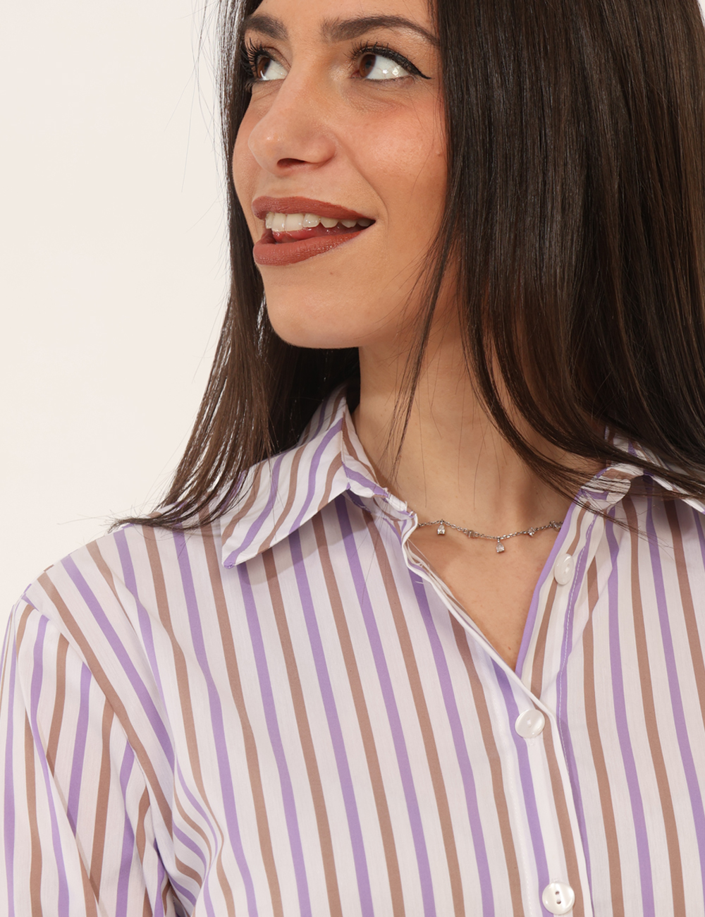 CAD01SP26-TCP216-SPLEND-1-OB_LILLA-CACAO_PE26_4 Camicia Materica Bianca - Camicia MATERICA Bianca La Camicia MATERICA Bianca interpreta con eleganza il guardaroba femminile
