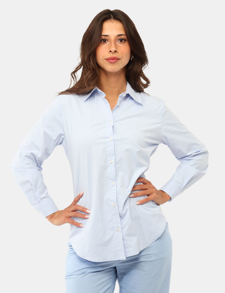 Abbigliamento donna scontato - Camicia Materica Azzurro
