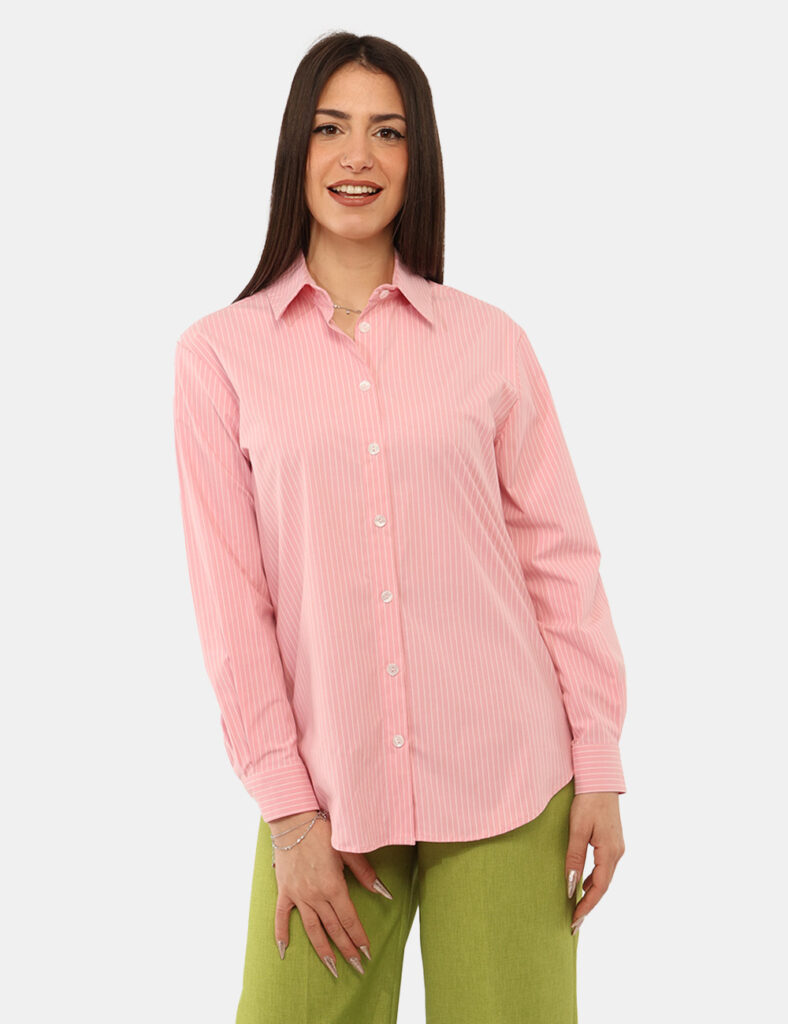 Abbigliamento donna scontato - Camicia Materica Rosa