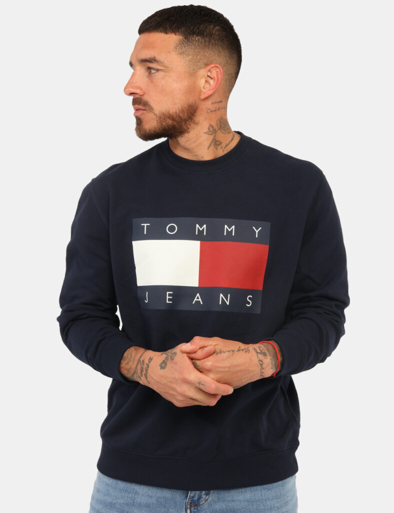 Outlet felpa uomo scontata - Felpa Tommy Hilfiger Blu