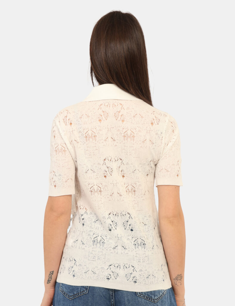 Abbigliamento donna scontato - Maglia Materica Bianca