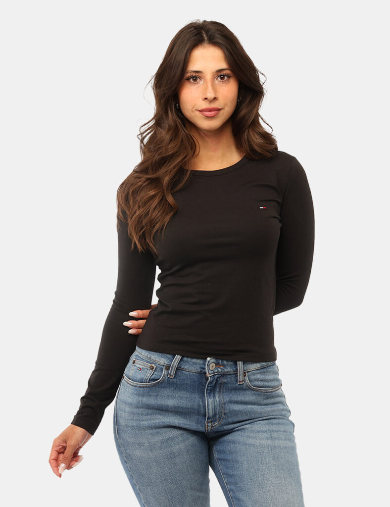 Abbigliamento donna scontato - T-shirt Tommy Hilfiger Nero