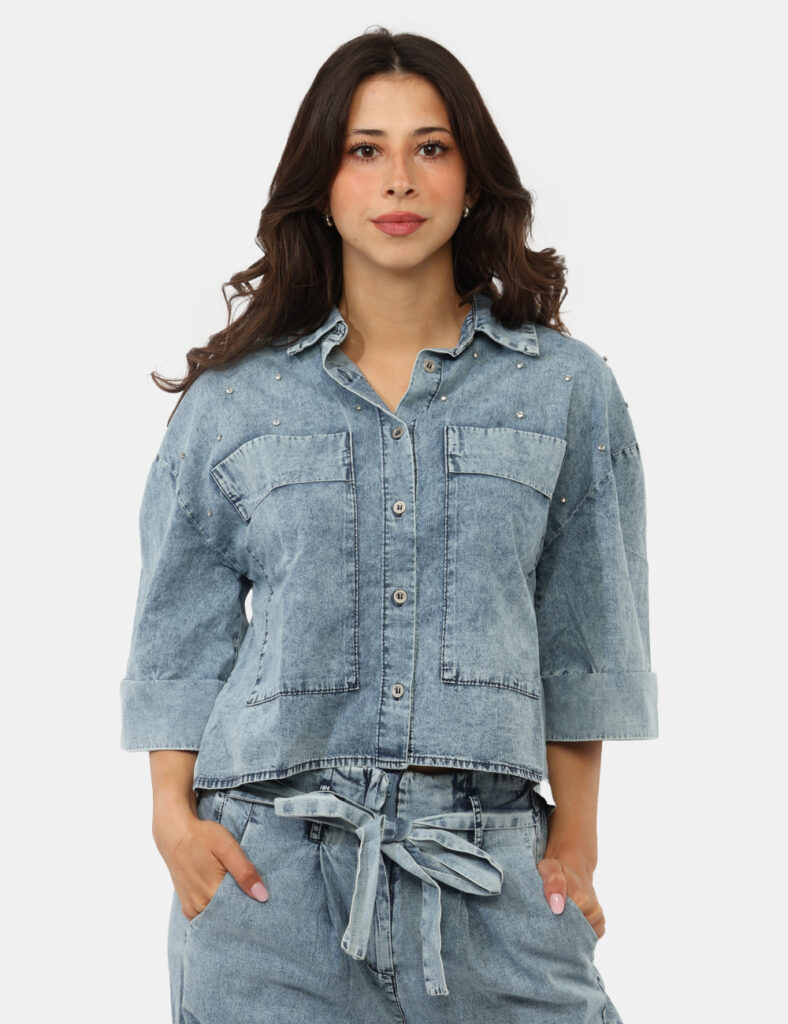 Abbigliamento donna scontato - Camicia Yes Zee Azzurro