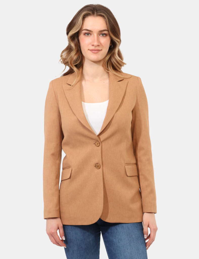 Blazer elegante da donna scontato - Blazer Materica Marrone
