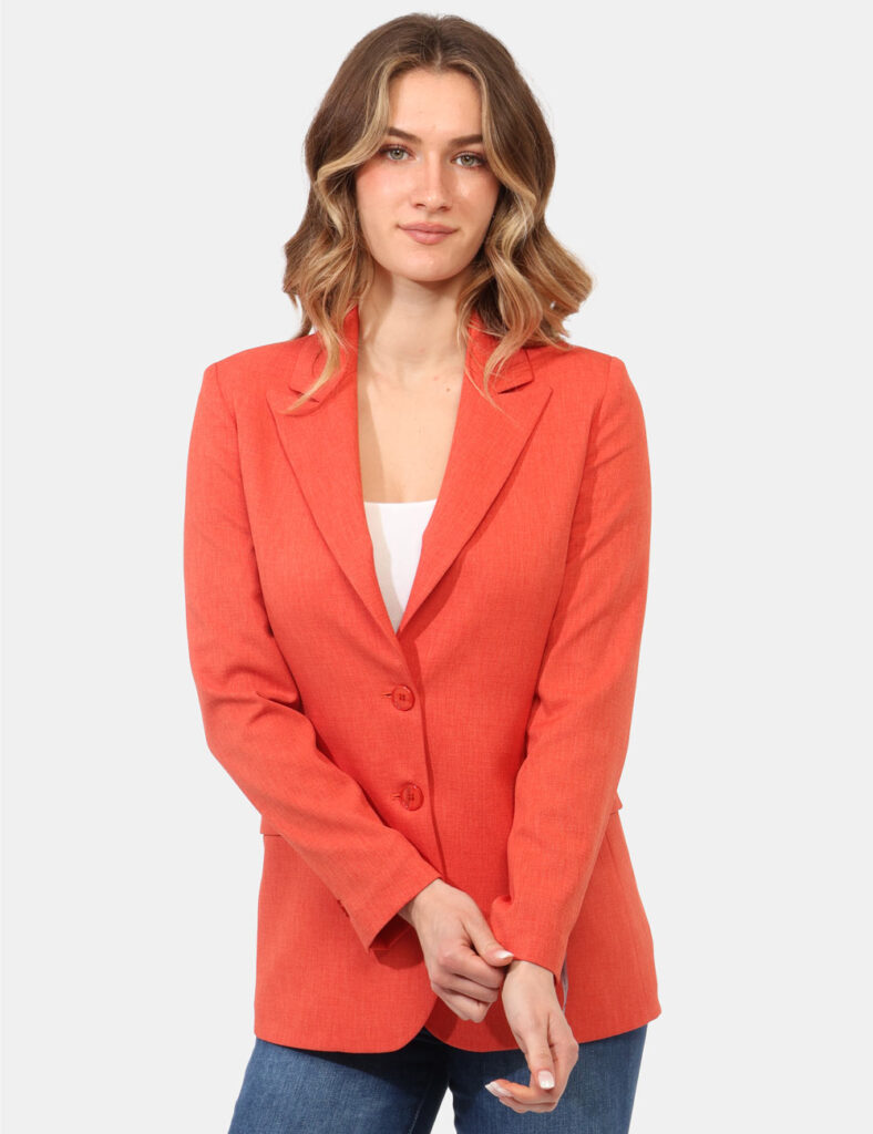 Blazer elegante da donna scontato - Blazer Materica Arancione