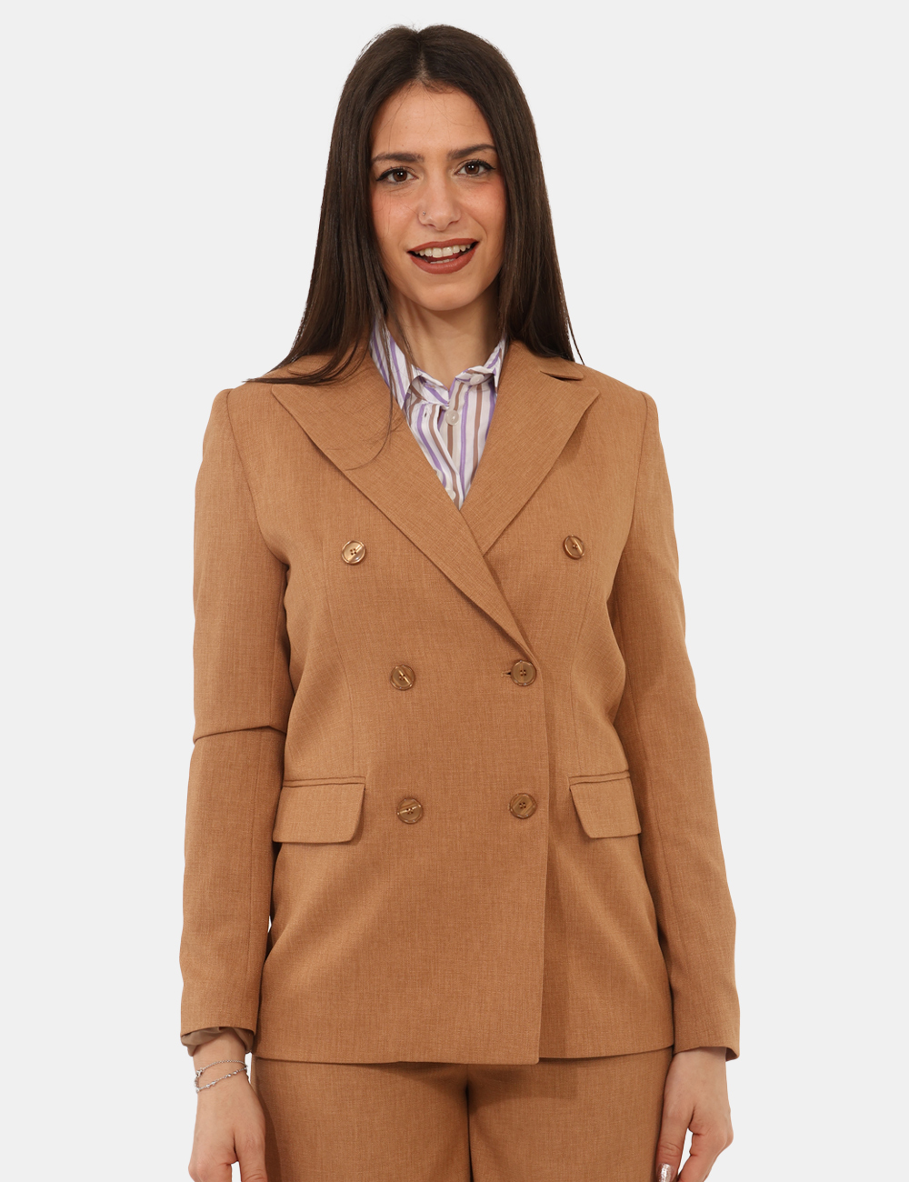 GD03SP26-TP337-MAIORCA-OB_CARAMELLO_PE26_6 Blazer Materica Marrone - Blazer MATERICA Marrone Il Blazer MATERICA Marrone è la scelta ideale per chi desidera un capo str