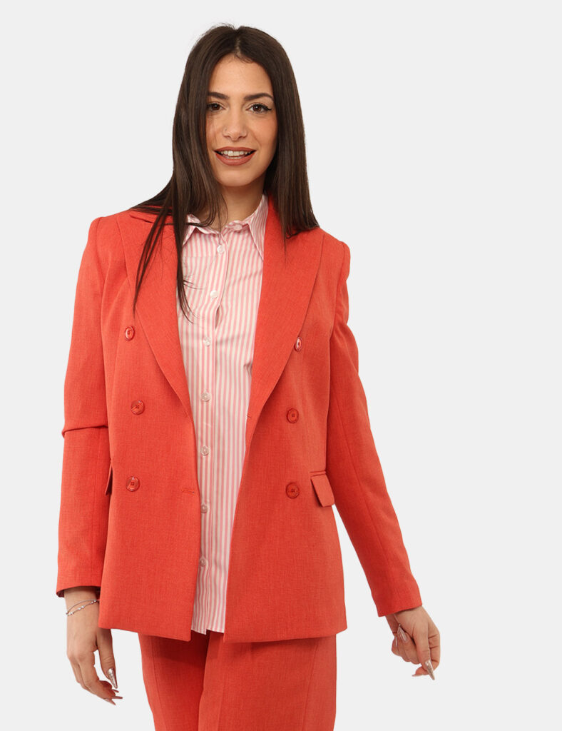 Abbigliamento donna scontato - Blazer Materica Arancione