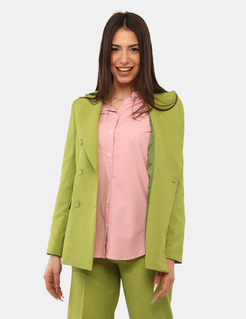 Abbigliamento donna scontato - Blazer Materica Verde