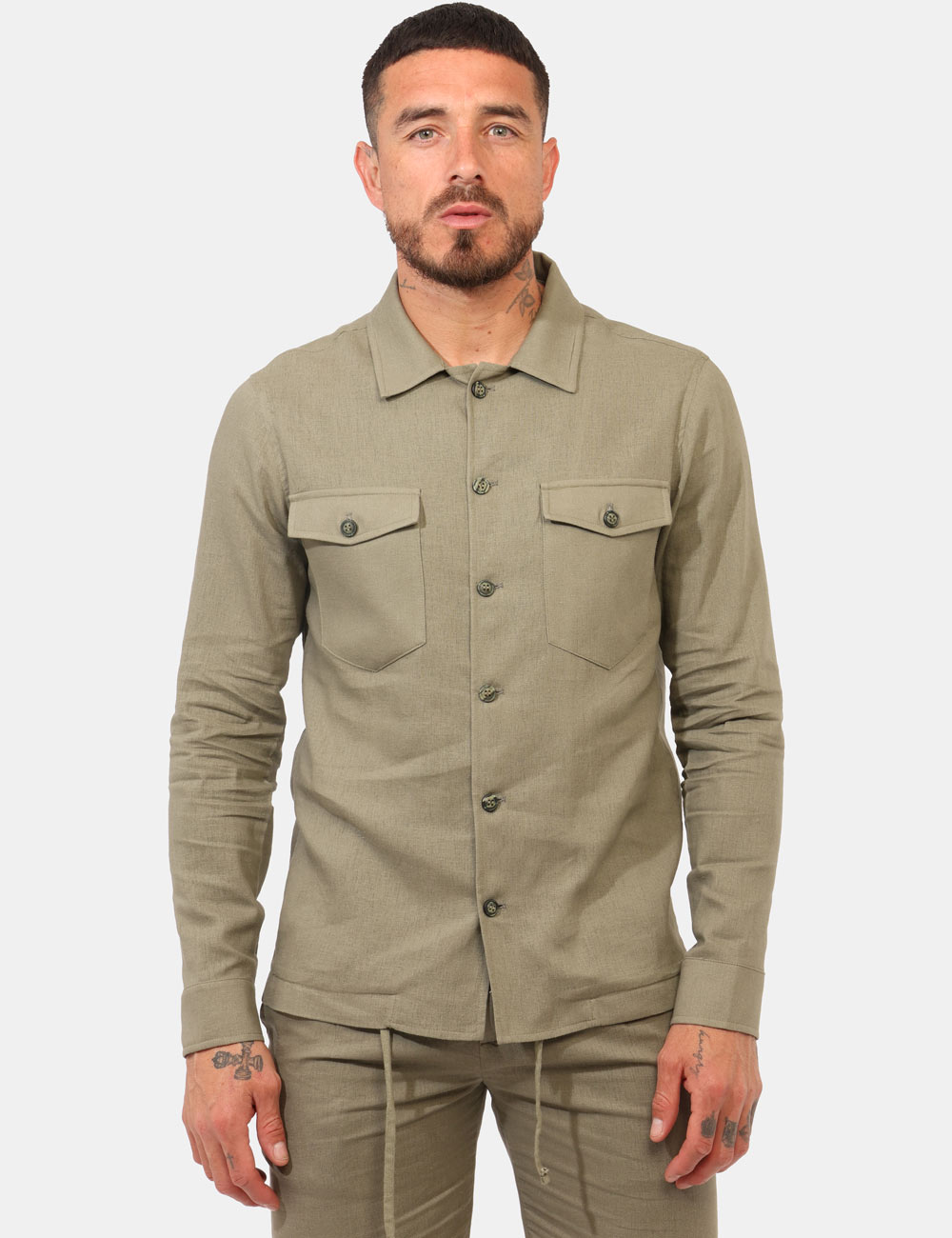 GI731FSP26-TLIV06-MAPPAM-OB_VERDE_PE26_6 Camicia Prj22. Verde militare - Camicia PRJ22 Verde militare da uomo La Camicia PRJ22 Verde militare da uomo è il capo ideal