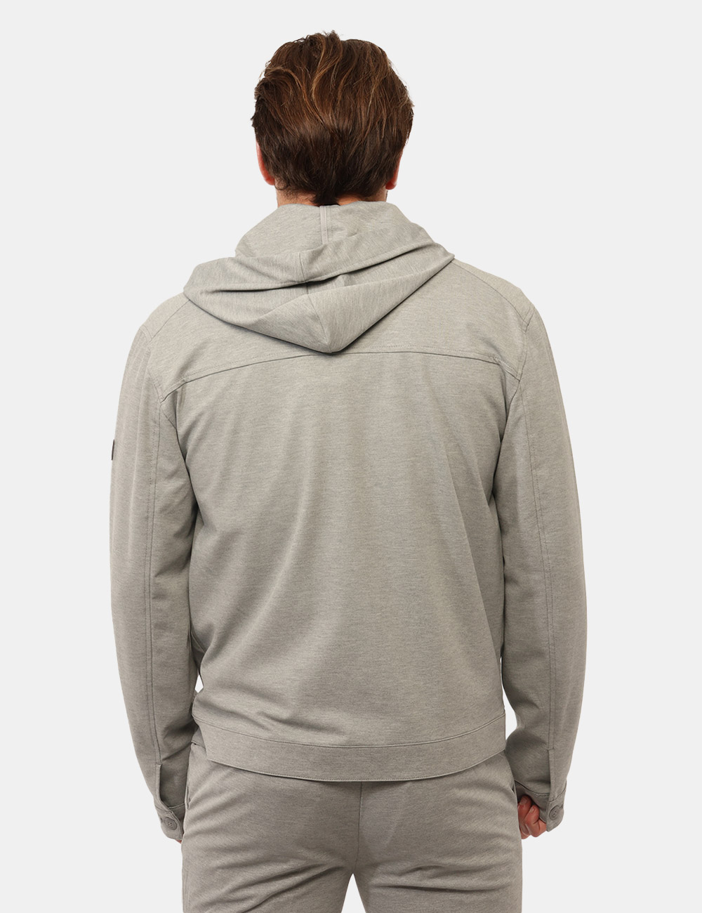 J510-KU00_GRIGIO-MELANGE_PE26_2 Felpa Yes Zee Grigia - Felpa YES ZEE Grigia da uomo La Felpa YES ZEE Grigia è il capo ideale per chi cerca uno stile dinamic