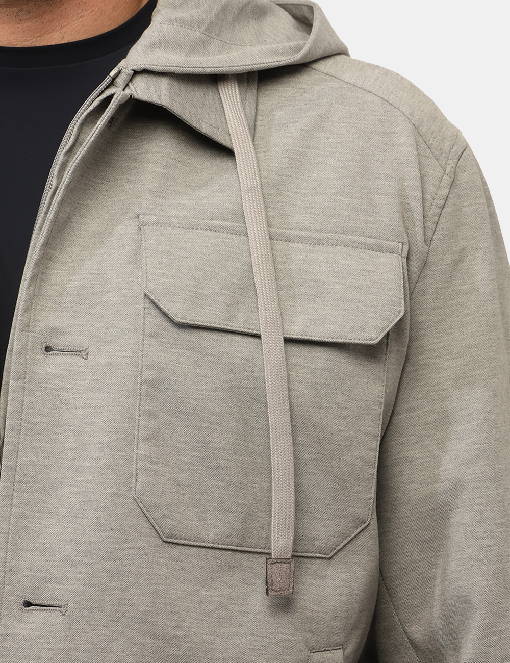 J510-KU00_GRIGIO-MELANGE_PE26_5 Felpa Yes Zee Grigia - Felpa YES ZEE Grigia da uomo La Felpa YES ZEE Grigia è il capo ideale per chi cerca uno stile dinamic