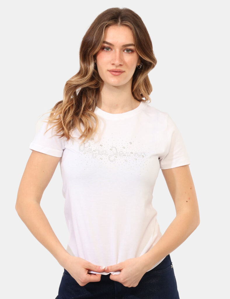 T-shirt Pepe Jeans Bianca - T-shirt PEPE JEANS Bianca da donna La T-shirt PEPE JEANS Bianca è il capo essenziale che non può