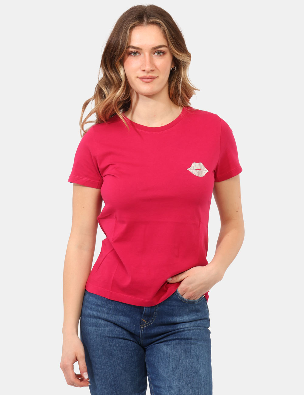 PL5000082-OB_PENN-PINK-P387_PE26_1 T-shirt Pepe Jeans Fucsia - T-shirt PEPE JEANS Fucsia da donna La T-shirt PEPE JEANS Fucsia è il capo ideale per aggiungere