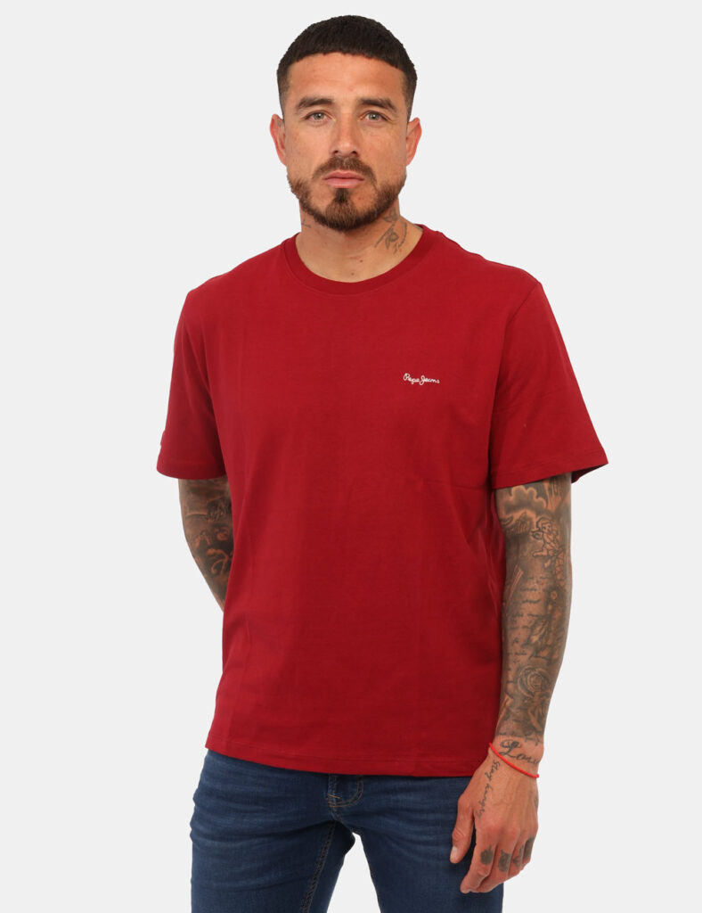 T-shirt uomo scontata - T-shirt Pepe Jeans Rossa