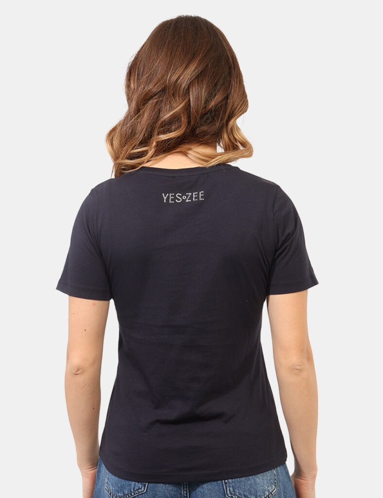 Abbigliamento donna scontato - T-shirt Yes Zee Blu