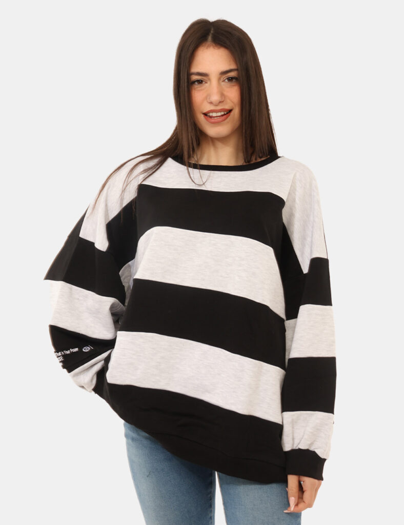 Abbigliamento donna scontato - Felpa Via Delle Rose Nera