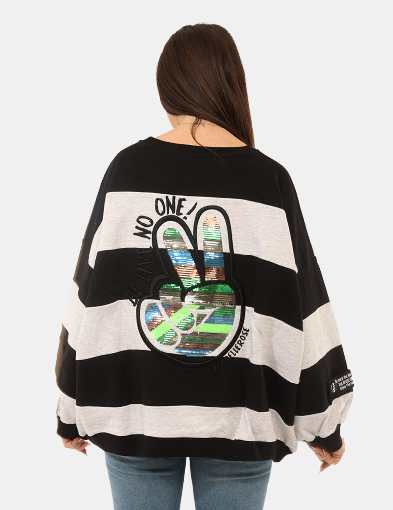 Abbigliamento donna scontato - Felpa Via Delle Rose Nera