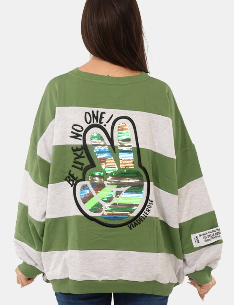 Abbigliamento donna scontato - Felpa Via Delle Rose Verde