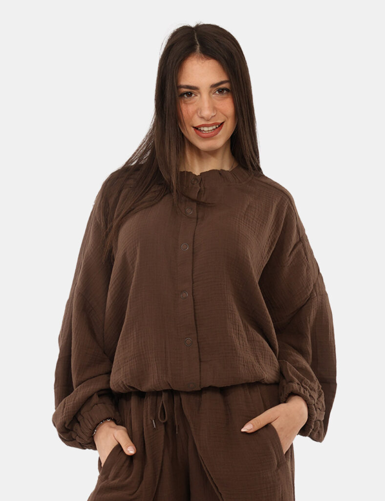 Abbigliamento donna scontato - Camicia Via Delle Rose Marrone