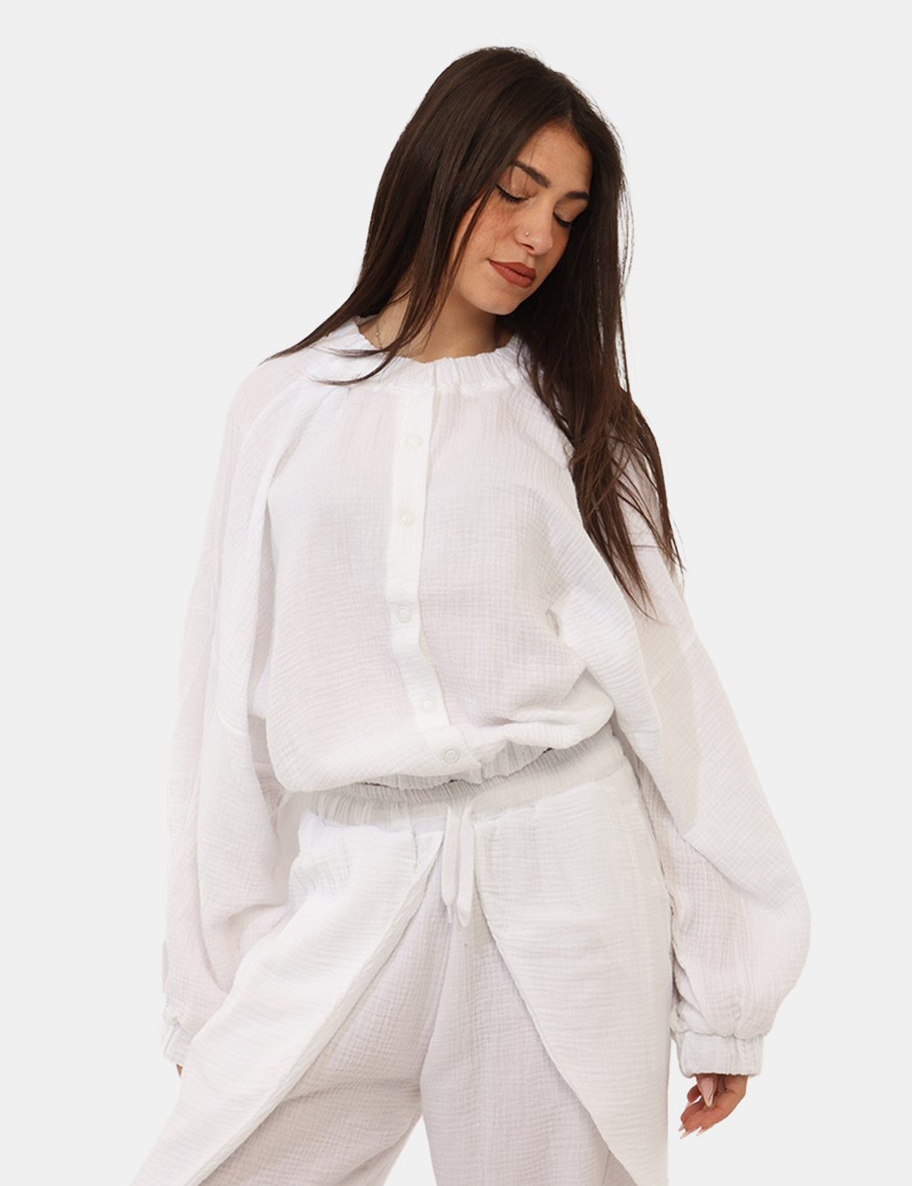 VS25-17189-SB_WHITE_PE26_1 Camicia Via Delle Rose Bianca - La Camicia VIA DELLE ROSE Bianco è il capo perfetto per chi desidera un look fresco, femmini