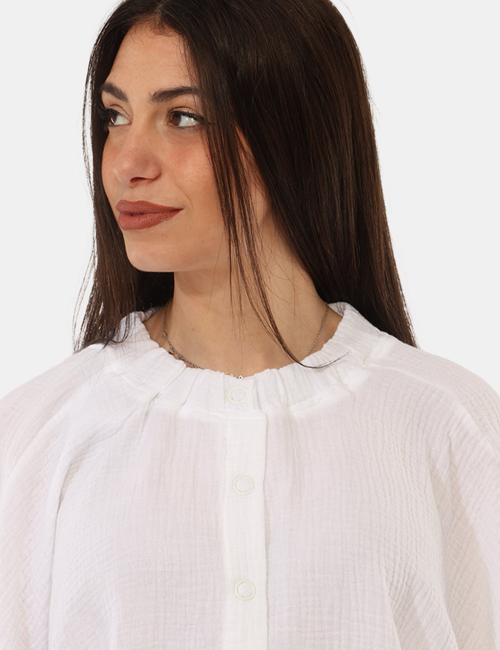 VS25-17189-SB_WHITE_PE26_4 Camicia Via Delle Rose Bianca - La Camicia VIA DELLE ROSE Bianco è il capo perfetto per chi desidera un look fresco, femmini