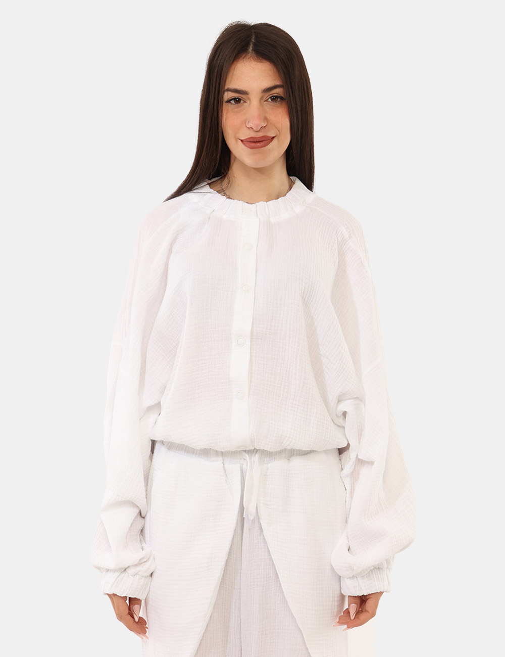 VS25-17189-SB_WHITE_PE26_5 Camicia Via Delle Rose Bianca - La Camicia VIA DELLE ROSE Bianco è il capo perfetto per chi desidera un look fresco, femmini