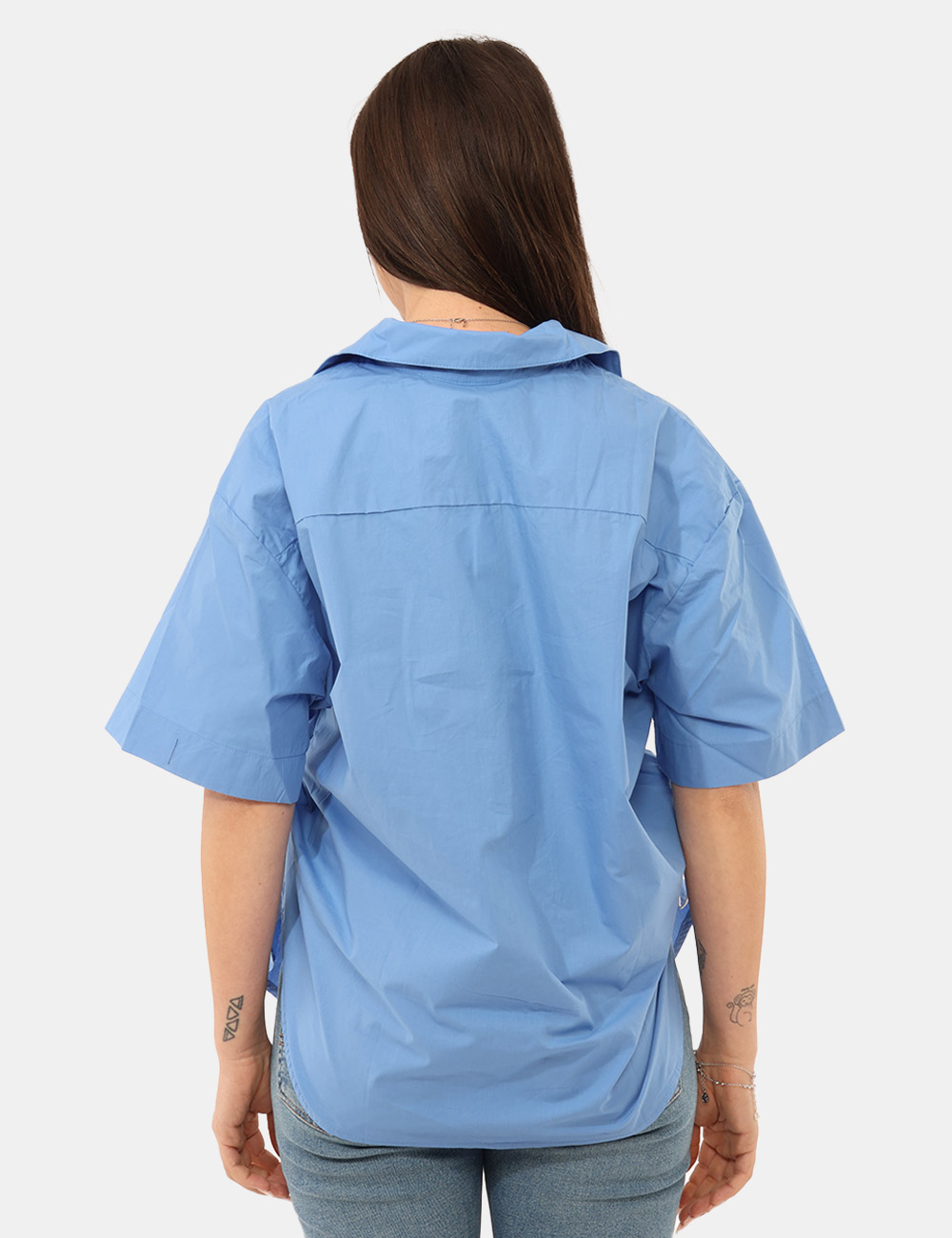 VS25-17254-SB_BLUE_PE26_2 Camicia Via Delle Rose Azzurro - La Camicia VIA DELLE ROSE Azzurra è il capo perfetto per chi desidera un look fresco, femmi