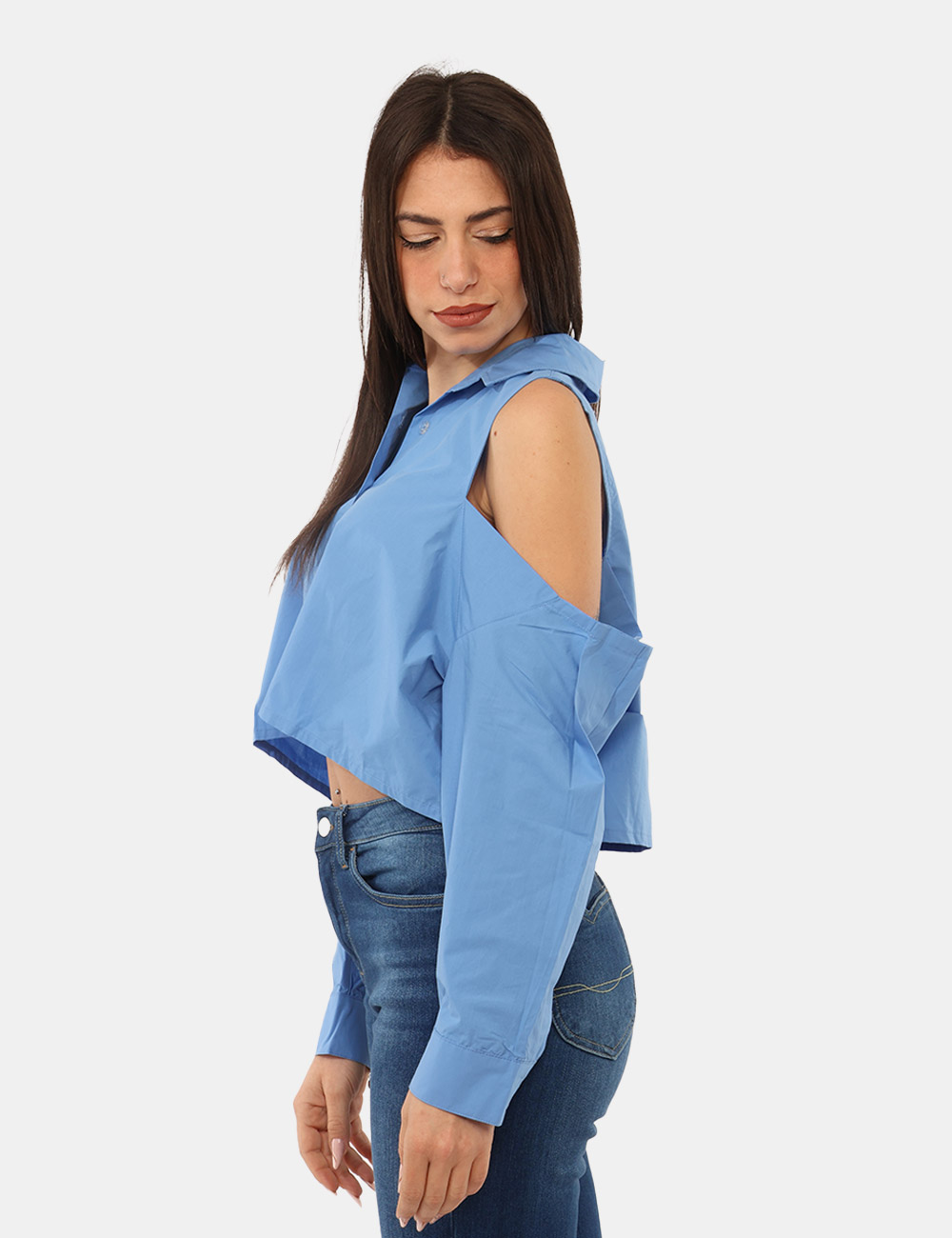 VS25-17256-SB_LIGHT-INDIGO_PE26_3 Camicia Via Delle Rose Azzurra - La Camicia VIA DELLE ROSE Azzurra è il capo ideale per chi desidera un look fresco, femmini