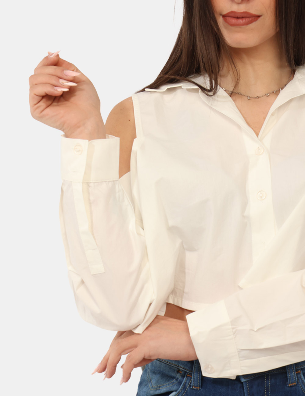 VS25-17256-SB_WHITE_PE26_4 Camicia Via Delle Rose Bianca - La Camicia VIA DELLE ROSE Bianca è il capo perfetto per chi desidera un look fresco, elegant