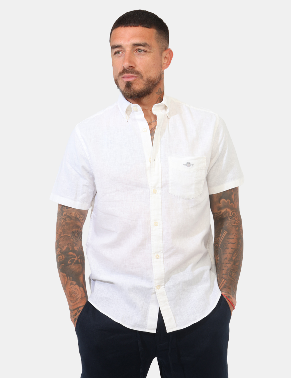 2501-3250083-SB_110_PE26_1 Camicia Gant Bianca - Camicia GANT Bianca da uomo Fresca, leggera e dallo stile senza tempo, la Camicia GANT Bianca è il cap