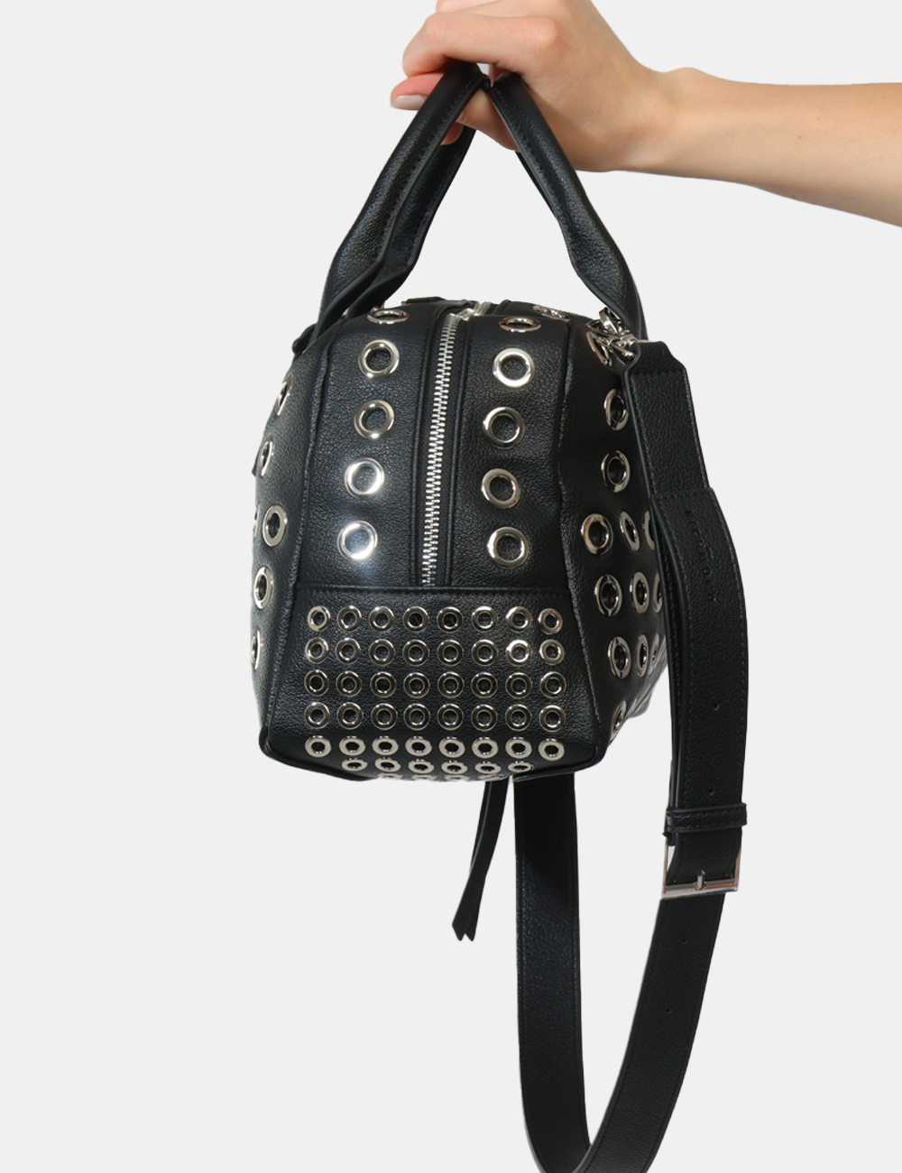 26165BO-SB_BLACK_PE26_3 Borsa John Richmond Nera - Borsa JOHN RICHMOND Nera Decisa, contemporanea e ricca di carattere, questa borsa da donna firmat