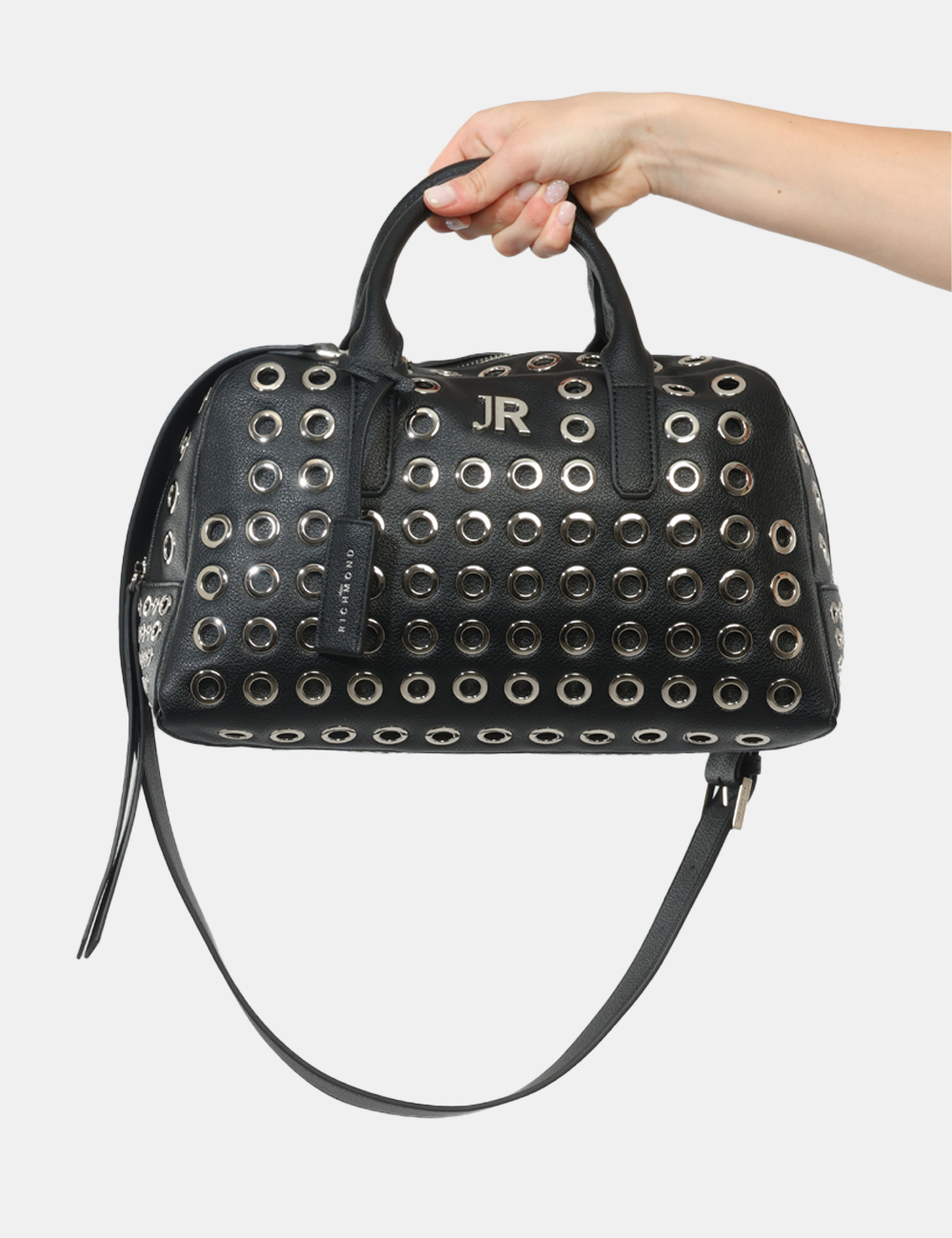 26165BO-SB_BLACK_PE26_4 Borsa John Richmond Nera - Borsa JOHN RICHMOND Nera Decisa, contemporanea e ricca di carattere, questa borsa da donna firmat