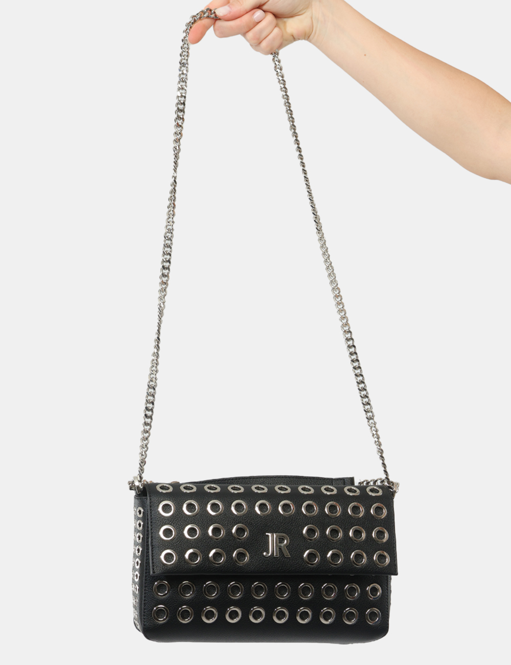 26167BO-SB_BLACK_PE26_3 Borsa John Richmond Nera - Borsa JOHN RICHMOND Nera Grintosa, compatta e ricca di dettagli distintivi, questa borsa da donna